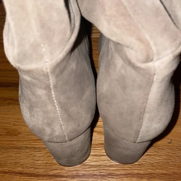 Zara (EUC) faux leather suede taupe heeled boots for women. Size EUR. 40/US 9. - Picture 5 of 6